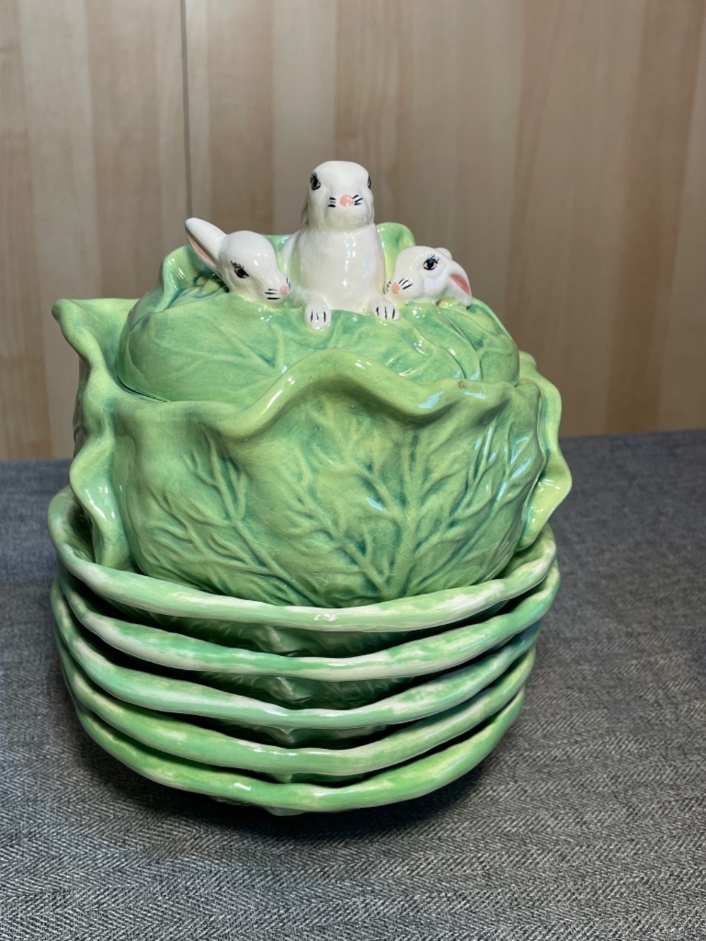 Bunny Lettuce Cabbage Bowl And Plates